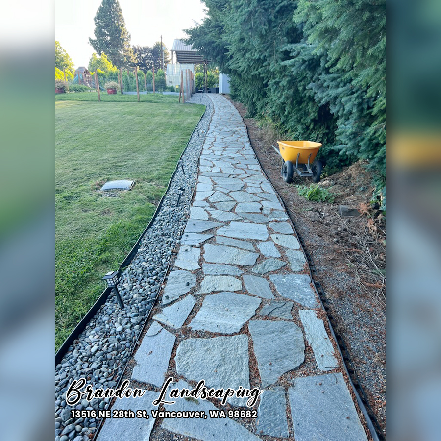 Paving a pathway/walkway | Laying decorative gravel/stones | Planting ornamental plants | Brandon Landscaping Vancouver WA